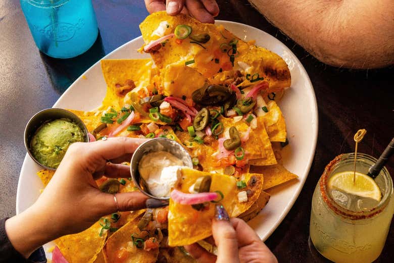 Un piatto di nachos dell'Hard Rock Cafe Tenerife